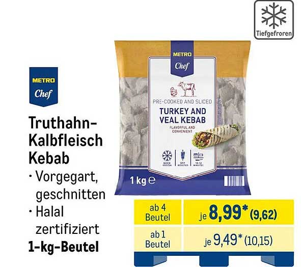Truthahn-Kalbfleisch Kebab