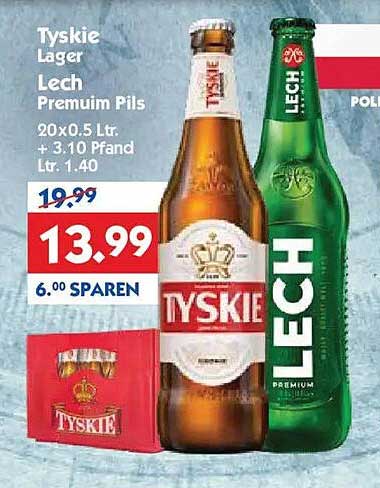 Tyskie Lager Lech Premium Pils