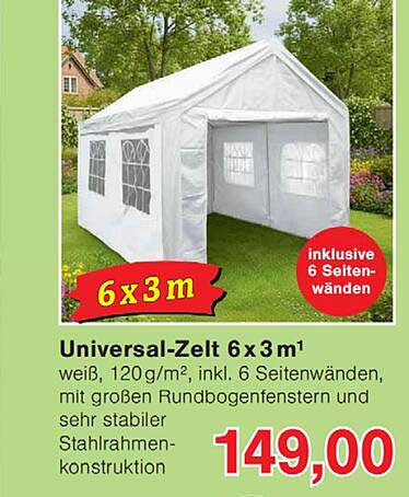 Universal-Zelt 6 x 3 m¹