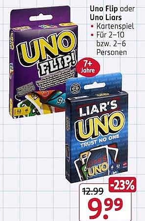 Uno Flip oder Uno Liars Kartenspiel