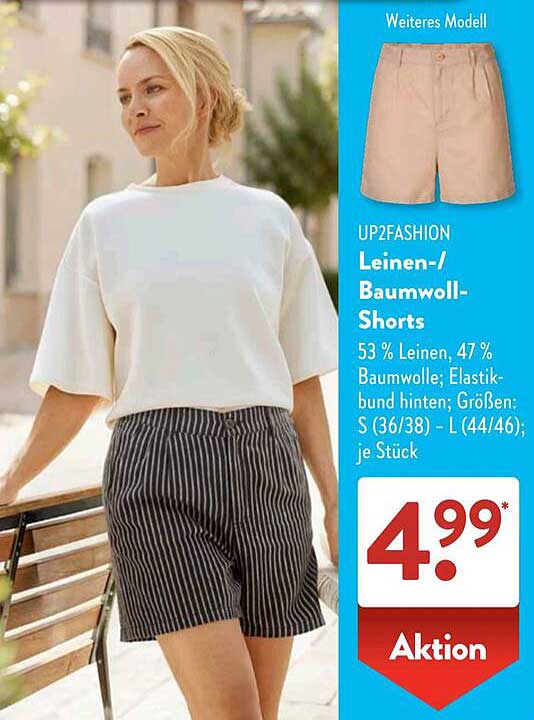 UP2FASHION Leinen-/Baumwoll-Shorts