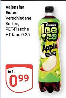 Valensina Eistee Verschiedene Sorten, PET-Flasche + Pfand 0.25