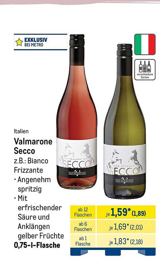 Valmarone Secco z.B.: Bianco Frizzante