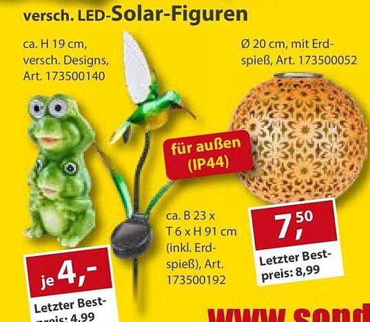 versch. LED-Solar-Figuren