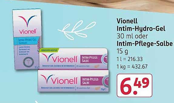 Vionell Intim-Hydro-Gel 30 ml oder Intim-Pflege-Salbe 15 g