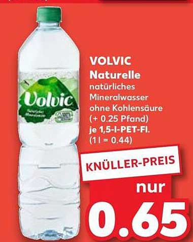 VOLVIC Naturelle natürliches Mineralwasser ohne Kohlensäure (+ 0.25 Pfand) je 1,5-l-PET-Fl. (1 l = 0.44)