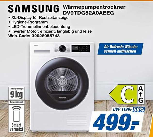 Wärmepumpentrockner DV9TDG52A0AEEG