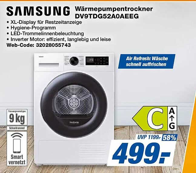 Wärmepumpentrockner DV9TDG52A0AEEG