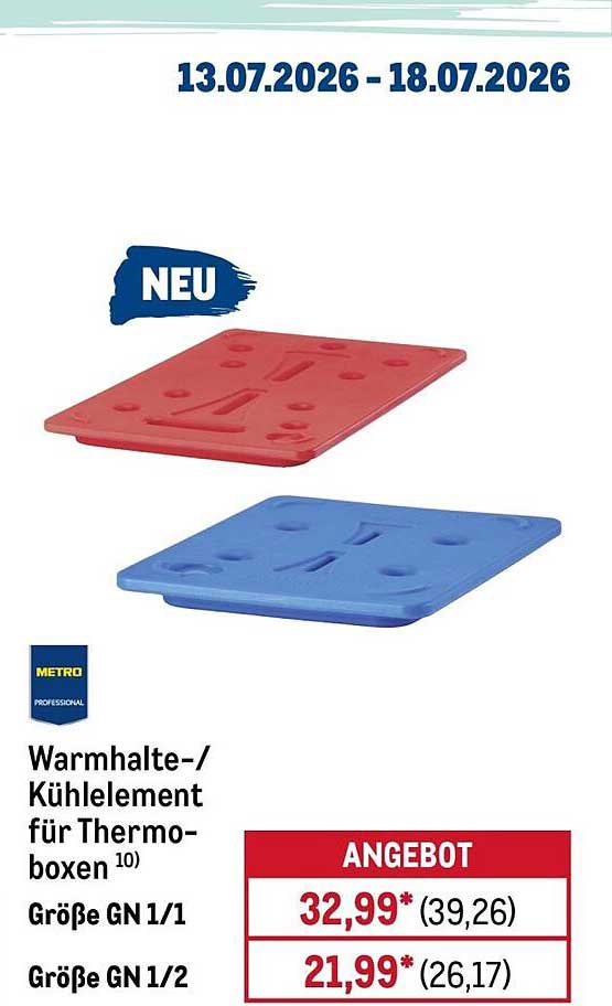 Warmhalte-/Kühlelement für Thermoboxen