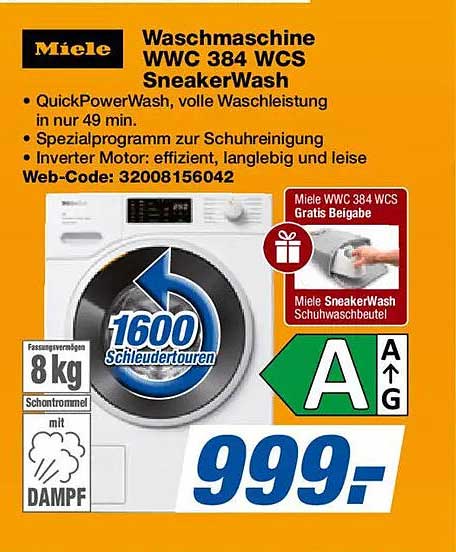 Waschmaschine WWC 384 WCS SneakerWash