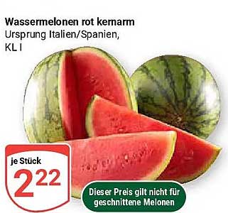 Wassermelonen rot kernarm