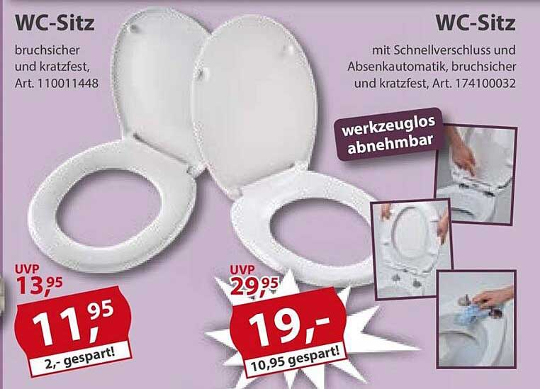 WC-Sitz mit Schnellverschluss und Absenkautomatik, bruchsicher und kratzfest, Art. 174100032