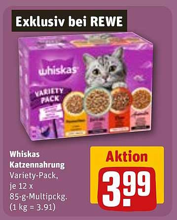 Whiskas Katzennahrung Variety-Pack, je 12 x 85-g-Multipckg. (1 kg = 3.91)