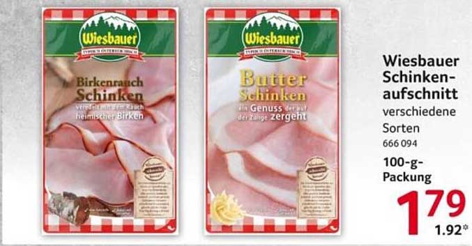 Wiesbauer Schinkenaufschnitt verschiedene Sorten 100-g-Packung