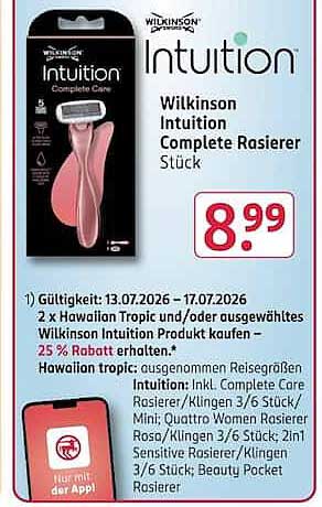 Wilkinson Intuition Complete Rasierer Stück