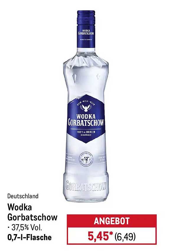Wodka Gorbatschow · 37,5% Vol. 0,7-l-Flasche