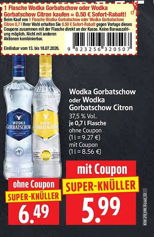 Wodka Gorbatschow oder Wodka Gorbatschow Citron