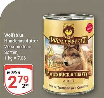 Wolfsblut Hundenassfutter Verschiedene Sorten, 1 kg = 7,06