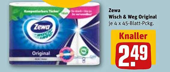 Zewa Wisch & Weg Original je 4 x 45-Blatt-Pckg.