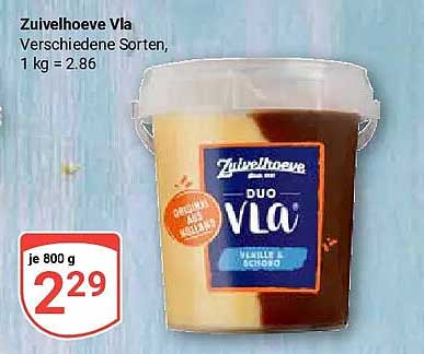 Zuilvohoeve Vla Verschiedene Sorten, 1 kg = 2.86