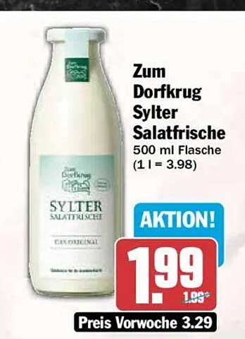 Zum Dorfkrug Sylter Salatfrische 500 ml Flasche (1 l = 3.98)