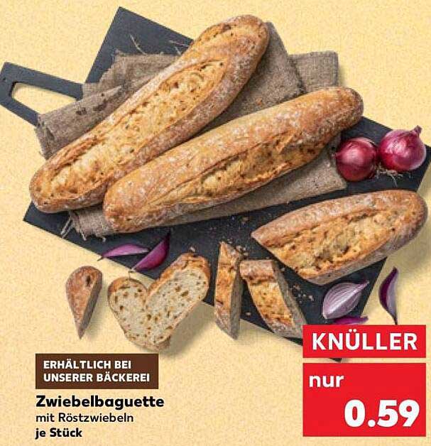 Zwiebebaguette mit Röstzwiebeln je Stück