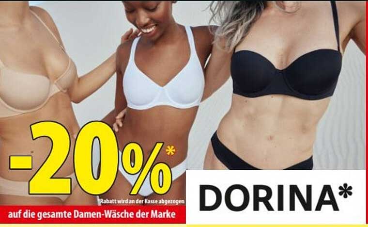 20 % Rabatt auf die gesamte Damen-Wäsche der Marke DORINA