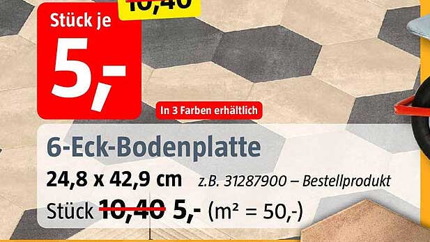 6-Eck-Bodenplatte