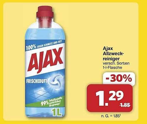 Ajax Allzweckreiniger 1L Flasche - 30% Rabatt