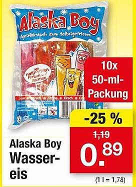 Alaska Boy Wassereis 10x 50-ml-Packung