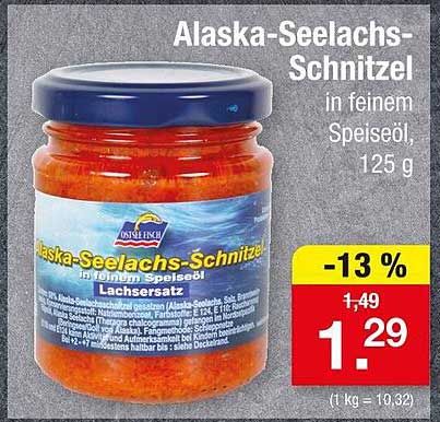 Alaska-Seelachs-Schnitzel in feinem Speiseöl, 125 g