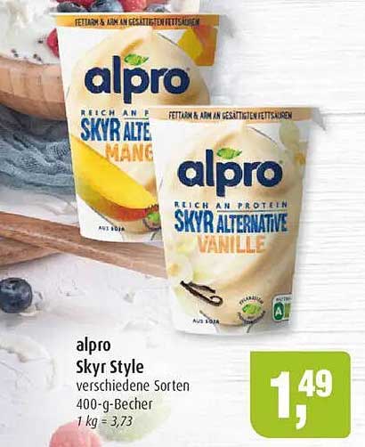 alpro Skyr Style verschiedene Sorten 400-g-Becher