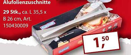 Alufolienzuschnitte 29 Stk., ca. L 35,5 x B 26 cm