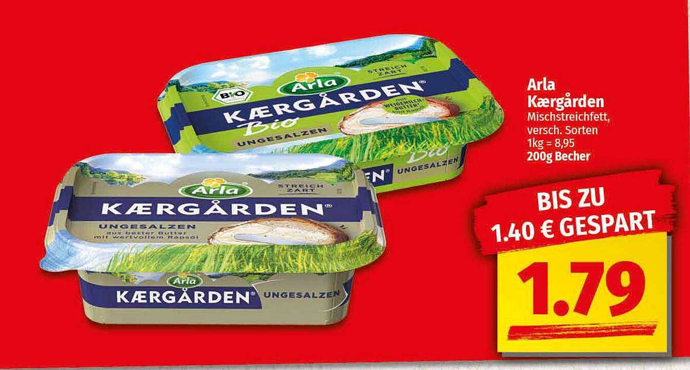Arla Kærgården Mischstreichfett, ungesalzen, 200g Becher