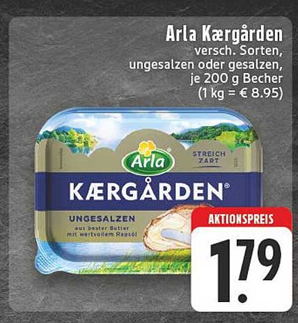 Arla Kærgården ungesalzen – 200 g Becher zum Aktionspreis