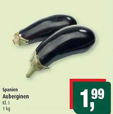 Auberginen aus Spanien - Klasse I (1 kg) zum Sonderpreis