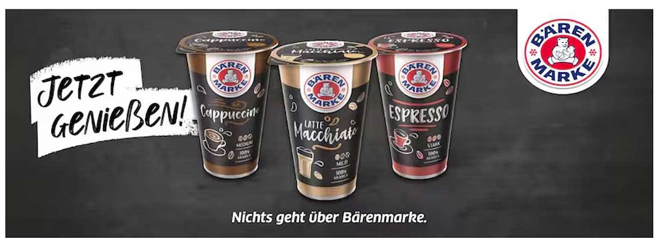 Bärenmarke Cappuccino, Latte Macchiato und Espresso