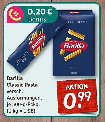 Barilla Classic Pasta – Vielfältiger Genuss zum Aktionspreis