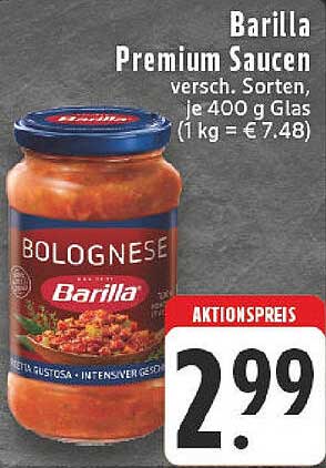 Barilla Premium Saucen Bolognese 400 g Glas