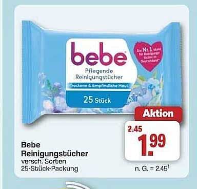 Bebe Pflegende Reinigungstücher - 25 Stück