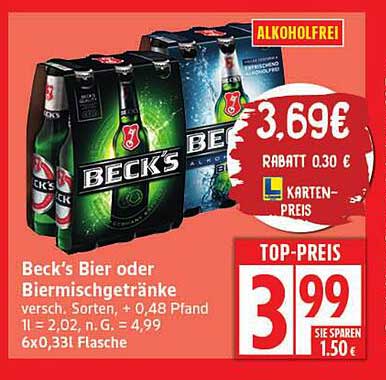 Beck's Bier oder Biere Mischung