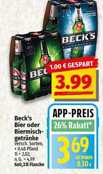Beck's Bier oder Biermischgetränke