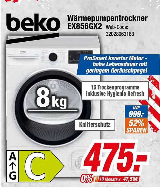 BEKO Wärmepumpentrockner EX856GX2
