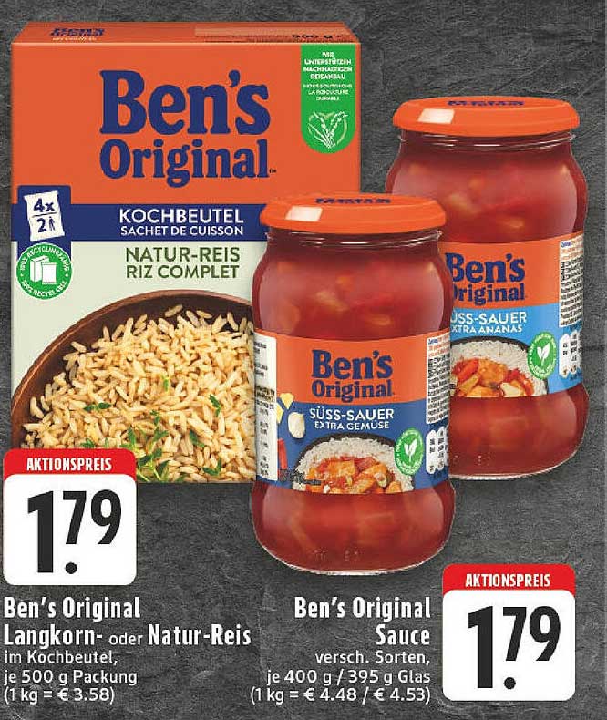 Ben's Original Langkorn- oder Natur-Reis & Sauce - Aktionspreis