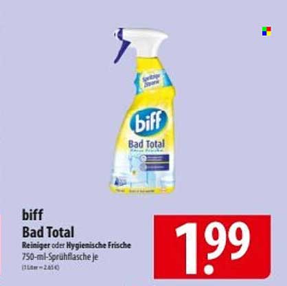 biff Bad Total Reiniger oder Hygienische Frische 750-ml-Sprühflasche