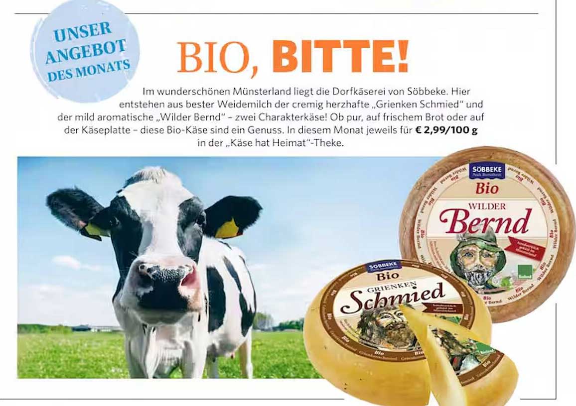 Bio-Käse Wilder Bernd und Grienten Schmied von Söbbeke