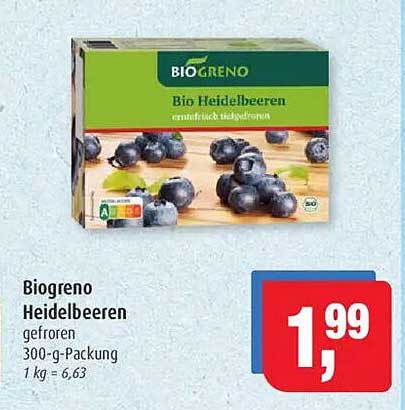 Biogreno Heidelbeeren gefroren 300-g-Packung