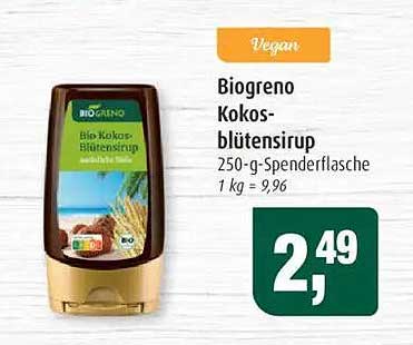 Biogreno Kokosblütensirup 250-g-Spenderflasche