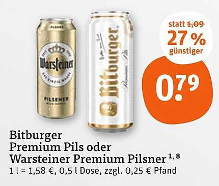 Bitburger Premium Pils oder Warsteiner Premium Pilsner