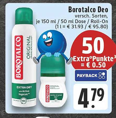 Borotalco Deo - Verschiedene Sorten, 150 ml / 50 ml Dose / Roll-On